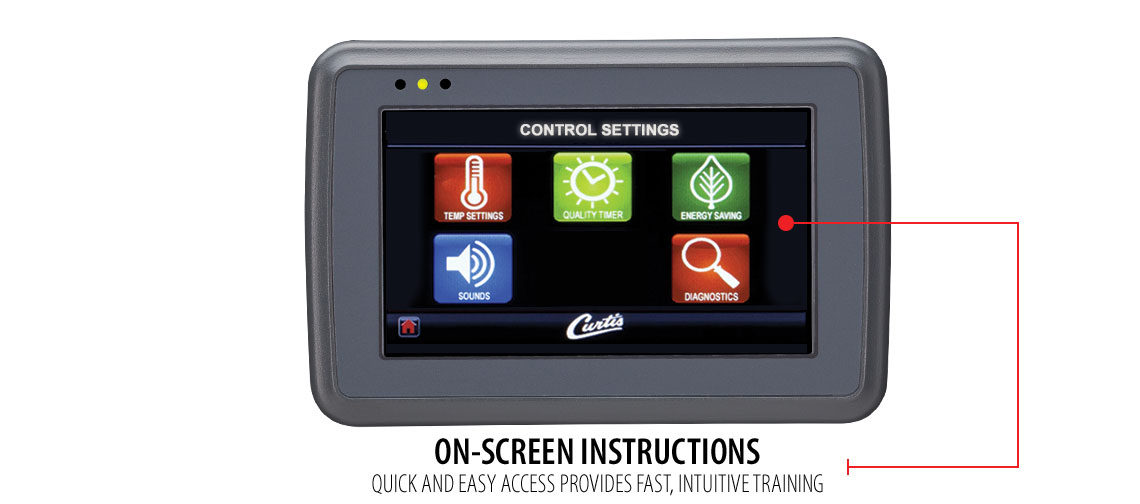 on-screen instructions provide quick and easy intuitive training
